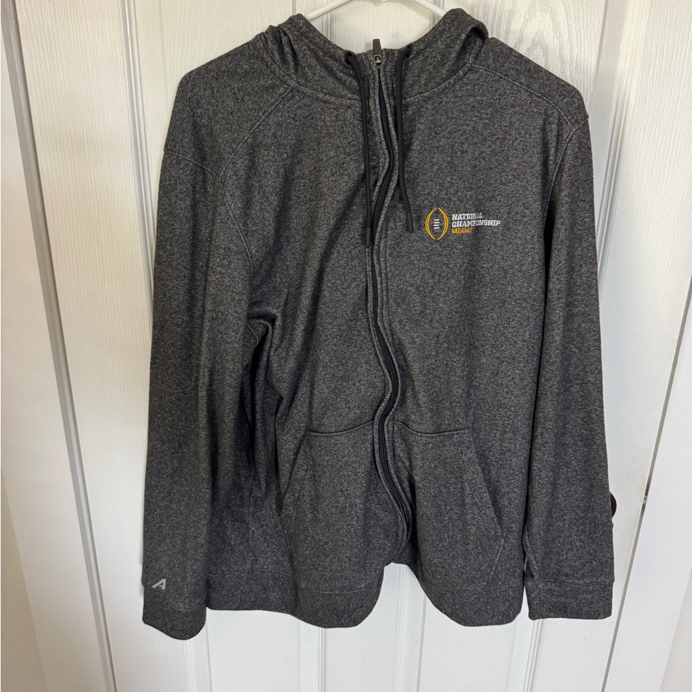 Antigua Charcoal Zip-Up Sweater
